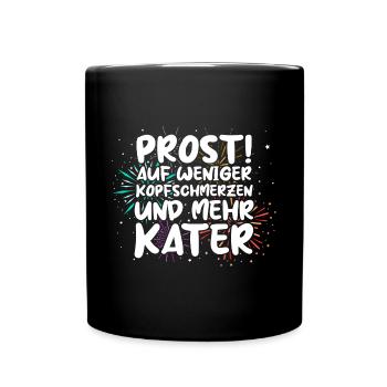 Neujahr Feuerwerk Silvester - Tasse einfarbig - Schwarz - Vorne