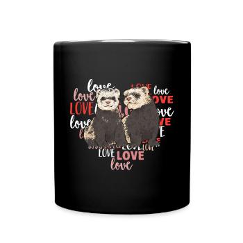 Furet, propriétaire de furet - Mug uni - noir - Devant
