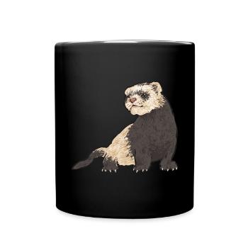 Furet, propriétaire de furet - Mug uni - noir - Devant