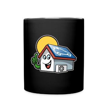 Erneuerbare Energie - Solarzelle - Wärmepumpe - Tasse einfarbig - Schwarz - Vorne