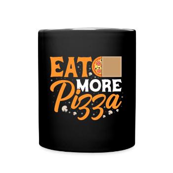 Eat More Pizza - Pizzeria - Tshirt à pizza - Mug uni - noir - Devant