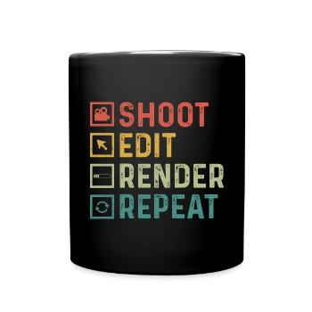 Video Editor Filmemacher Videofilmer - Tasse einfarbig - Schwarz - Vorne