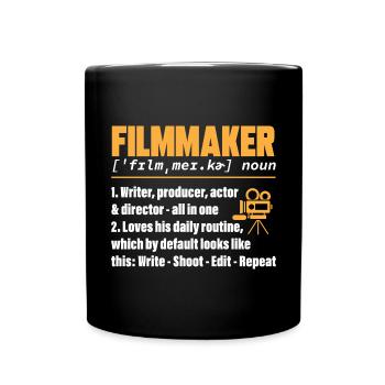 Video Editor Filmemacher Videofilmer - Tasse einfarbig - Schwarz - Vorne