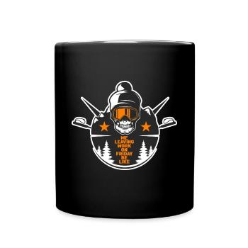 Leaving Work on Friday, Ski Holiday, Funshirt, Snow - Full Colour Mug - black - Front