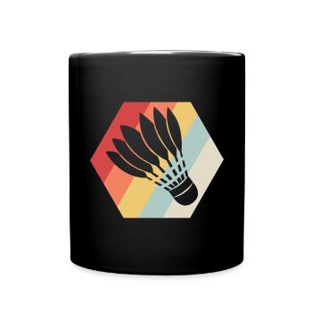 Badminton Spieler Lustiger Federball Mannschaft Badminton - Tasse einfarbig - Schwarz - Vorne