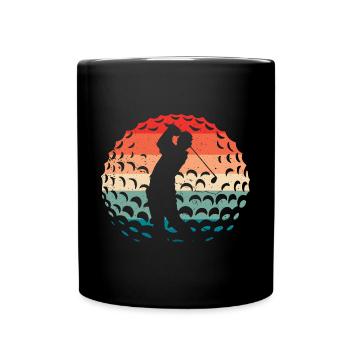 Golf Golfer - Tasse einfarbig - Schwarz - Vorne