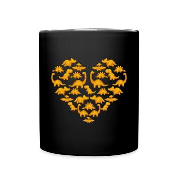 Dino Nuggets Dinosaurier Chicken Nuggets - Tasse einfarbig - Schwarz - Vorne