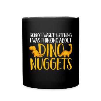 Dino Nuggets Dinosaurier Chicken Nuggets - Tasse einfarbig - Schwarz - Vorne