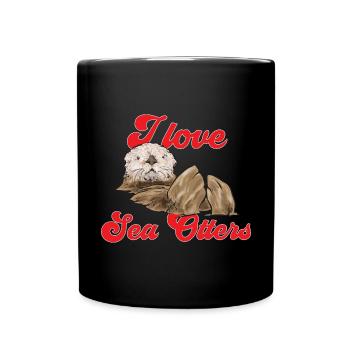 Seeotter - Tasse einfarbig - Schwarz - Vorne