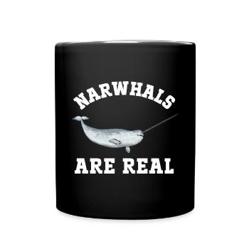 Narwhal Unicorn Whale - Full Colour Mug - black - Front