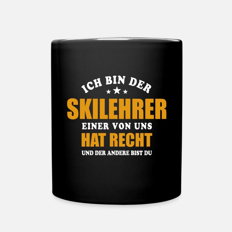 Ich bin der Skilehrer - einer von uns hat Recht - Tasse einfarbig - Schwarz