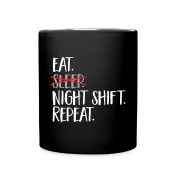 Infirmière de nuit - Mug uni - noir - Devant