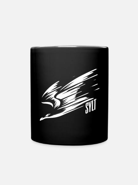 Sylt Sturzflug Tiefflieger Möwe Urlaub T-Shirt - Tasse einfarbig - Schwarz