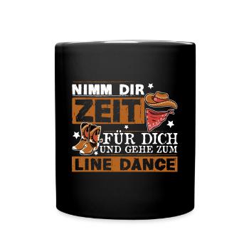 Line Dance Linedancer Nimm dir Zeit für dich - Tasse einfarbig - Schwarz - Vorne
