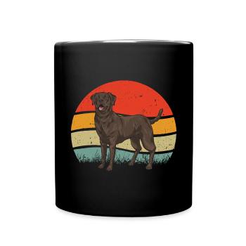 Chien Labrador Retriever brun chocolat - Mug uni - noir - Devant