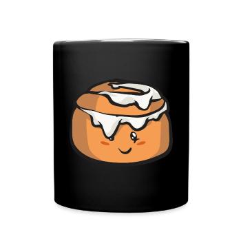 Zimtschnecke - Tasse einfarbig - Schwarz - Vorne