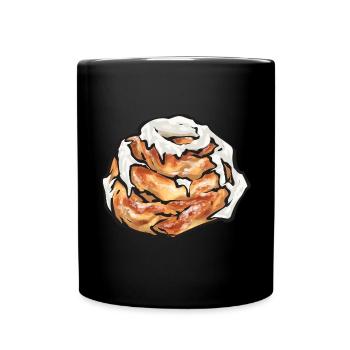Zimtschnecke - Tasse einfarbig - Schwarz - Vorne