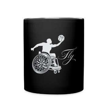 Cadeau de basketball en fauteuil roulant - Mug uni - noir - Devant