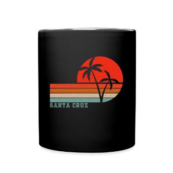 Santa Cruz California Vintage Sunset - Full Colour Mug - black - Front