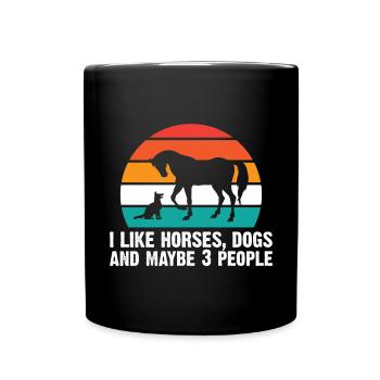 Pferdeliebhaber Reiten Reiten - Tasse einfarbig - Schwarz - Vorne