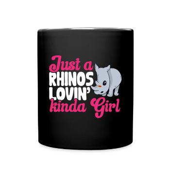 Nashorn Rhino Einhorn - Tasse einfarbig - Schwarz - Vorne