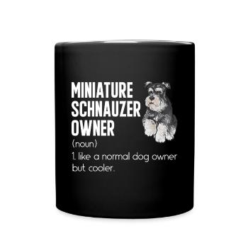 Zwergschnauzer Hund Schnauzer - Tasse einfarbig - Schwarz - Vorne