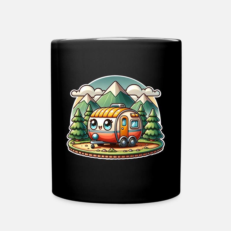 Camping Camper Wohnwagen Kinder - Tasse einfarbig - Schwarz
