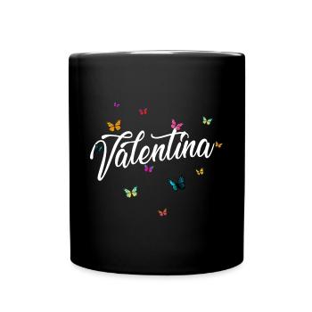 VALENTINA - Nom de la fille et papillons colorés - Mug uni - noir - Devant