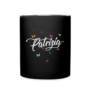 PATRIZIA - Prénom de fille avec des papillons colorés - Mug uni - noir - Devant