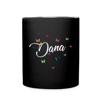 DANA - Nom de fille avec des papillons colorés - Mug uni - noir - Devant