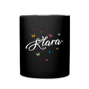 KLARA - Nom de fille avec des papillons colorés - Mug uni - noir - Devant