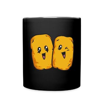Chicken Nugget Liebhaber Chicken Nuggets - Tasse einfarbig - Schwarz - Vorne