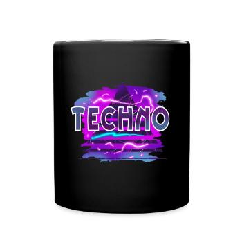 Techno - Mug uni - noir - Devant