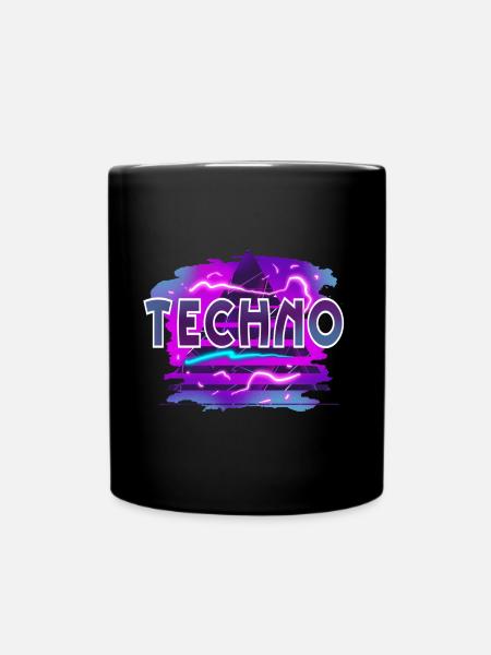 Techno - Tasse einfarbig - Schwarz
