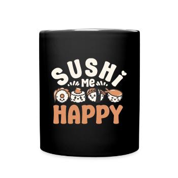 Sushi Lover Sushi Me Happy Sushi - Full Colour Mug - black - Front