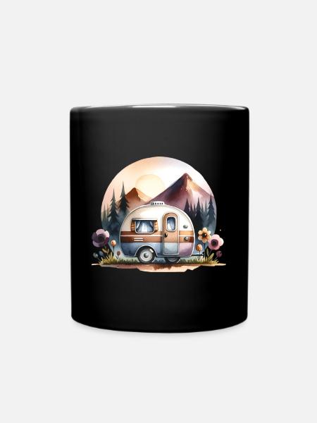 Camping - Tasse einfarbig - Schwarz