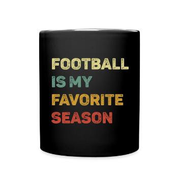 Fußball ist meine Lieblingssaison Retro - Tasse einfarbig - Schwarz - Vorne