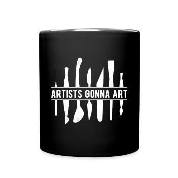 Funny Artist Painter Artists going to Art Drawing - Full Colour Mug - black - Front
