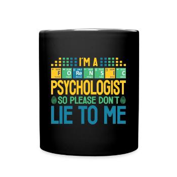 Forensic Psychologist Periodic Table Forensic - Full Colour Mug - black - Front