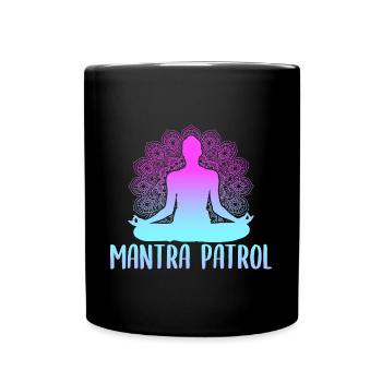 Yoga Mantra Patrol Funny Yoga - Full Colour Mug - black - Front