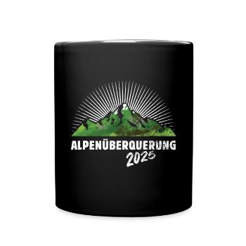 Alpenüberquerung Alpen Überquerung 2025 Wandern - Tasse einfarbig - Schwarz - Vorne