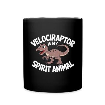 Velociraptor Is My Spirit Animal - Tasse einfarbig - Schwarz - Vorne