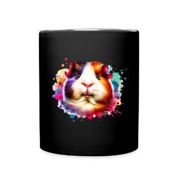 Meerschweinchen - Tasse einfarbig - Schwarz - Vorne