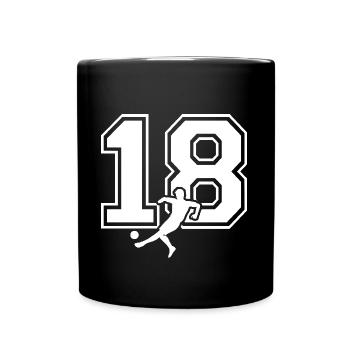 Soccer Number 18 Soccer Player - Full Colour Mug - black - Front