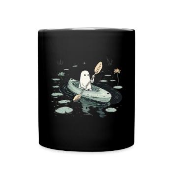 Geist Kajak Halloween - Tasse einfarbig - Schwarz - Vorne
