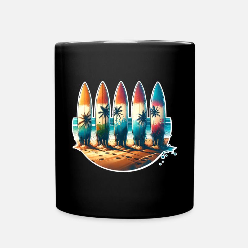Surfen Surfer - Tasse einfarbig - Schwarz
