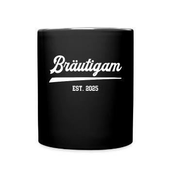 Bräutigam Hochzeit Junggesellenabschied 2025 - Tasse einfarbig - Schwarz - Vorne