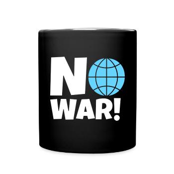 Pas de guerre, Globe, Monde - Mug uni - noir - Devant