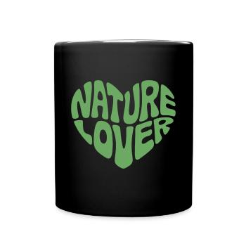 Nature Lover Herz Shirt - Tasse einfarbig - Schwarz - Vorne