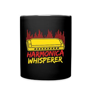 Funny Harmonica Player Whisperer Harmonica - Tasse einfarbig - Schwarz - Vorne